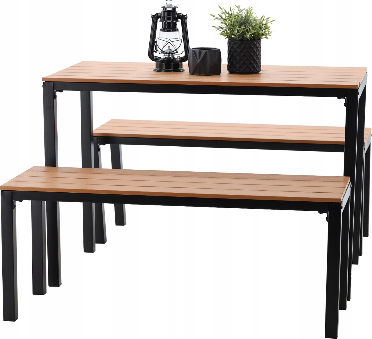 Комплект садових меблів GardenLine MEB0858 коричневий , стіл і дві лавки