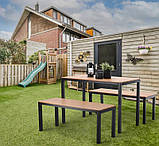 Комплект садових меблів GardenLine MEB0858 коричневий , стіл і дві лавки, фото 6