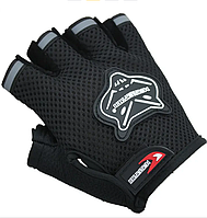 Перчатки велосипедные, унисекс, летние с открытыми пальцами Sport (черный)