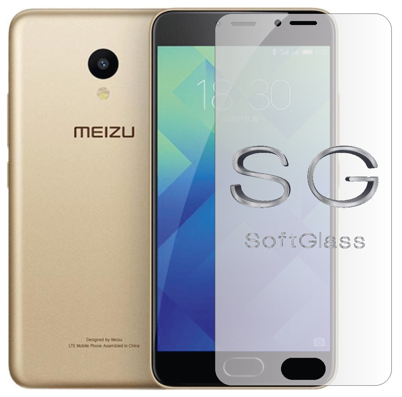 М'яке скло для Meizu M5 на екран поліуретанове SoftGlass, фото 1