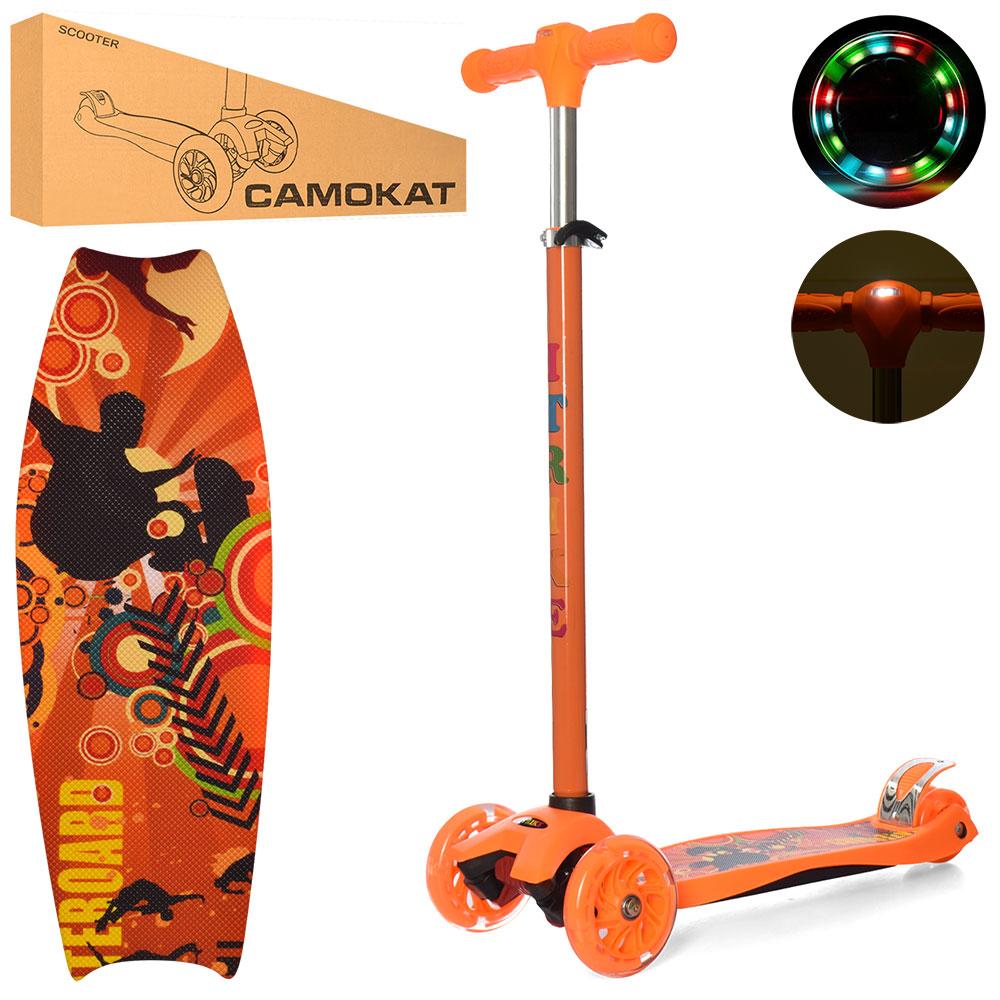 Дитячий триколісний самокат iTrike JR 3-055-L MAXI підсвітка коліс і фара, 2 кольори, фото 1