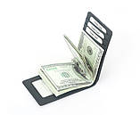 Шкфряний зажим для грошей Leather Collection (2772) carbon, фото 4