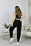 Жіночі літні штани чорного кольору Тканина бавовна стрейч Розміри 50, 52, 54, 56, 58, фото 3