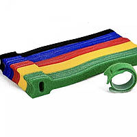 Органайзер кабеля Beus Pro стяжка липучка хомут для проводов 100 штук многоразовые Разноцветный