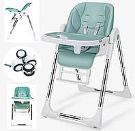 Детский стульчик-шезлонг 2в1 для кормления IBS-330 Оливковый