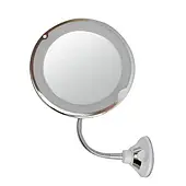 Дзеркало для макіяжу з LED підсвічуванням WOW Flexible Mirror 10X Косметична на присосці та гнучкі ніжки