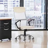 ВЕРТОВОЕ офисное кресло из сетки MESH и с функцией TILT Кремовое Польша