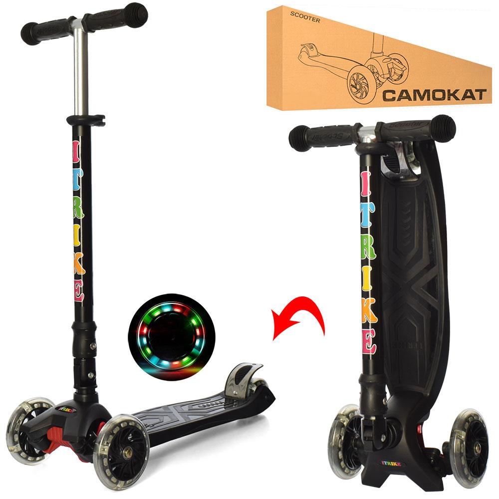 Дитячий триколісний самокат iTrike JR 3-003-1 MAXI підсвітка коліс, складаний, 5 кольорів, фото 1