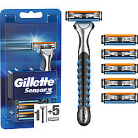 Бритва Gillette Sensor 3 с 6 сменными картриджами (7702018550807)