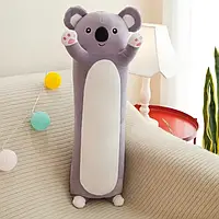 Плюшевая мягкая игрушка для детей 50 см Коала батон, игрушка для сна и объятий Серая
