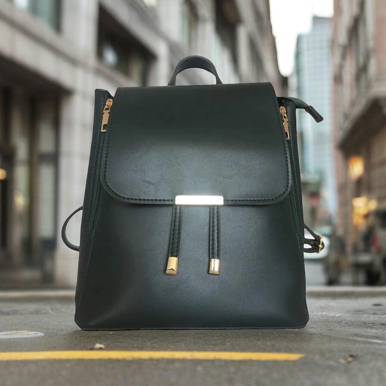 Рюкзак жіночий молодіжний Betty Pretty з екошкіри зелений 918GREEN, фото 1