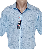 Батальна чоловіча теніска Twetter vk-0001 блакитна Туреччина, ошатна стильна чоловіча сорочка короткий рукав