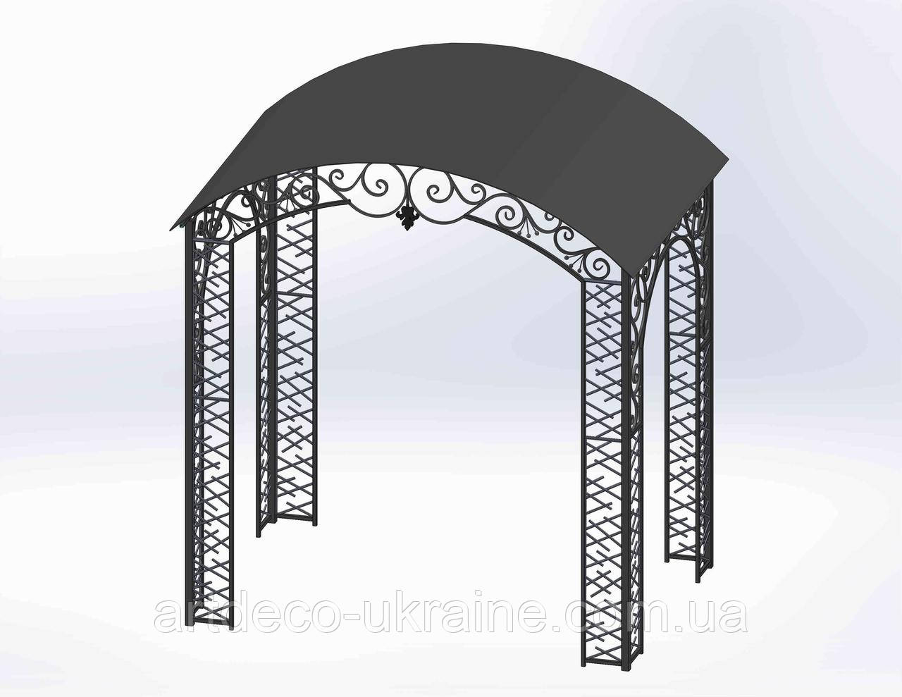 Альтанка кована, навіс. КОМПЛЕКТ ЕЛЕМЕНТІВ 2320х2620(2180)х1550, фото 1