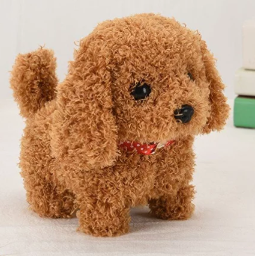 Інтерактивна іграшка собака механічна на батареях АА карамельна, фото 1