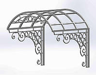 Кованый навес, козырек. КОМПЛЕКТ ЭЛЕМЕНТОВ 1170х1165х1200