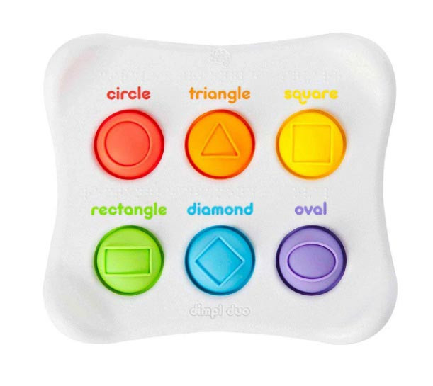 Сенсорна розвивальна іграшка Fat Brain Toys Dimpl Duo F208EN Колір Форма Брайль