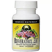 Натуральная добавка Source Naturals Resveratrol 200 mg, 30 таблеток EXP