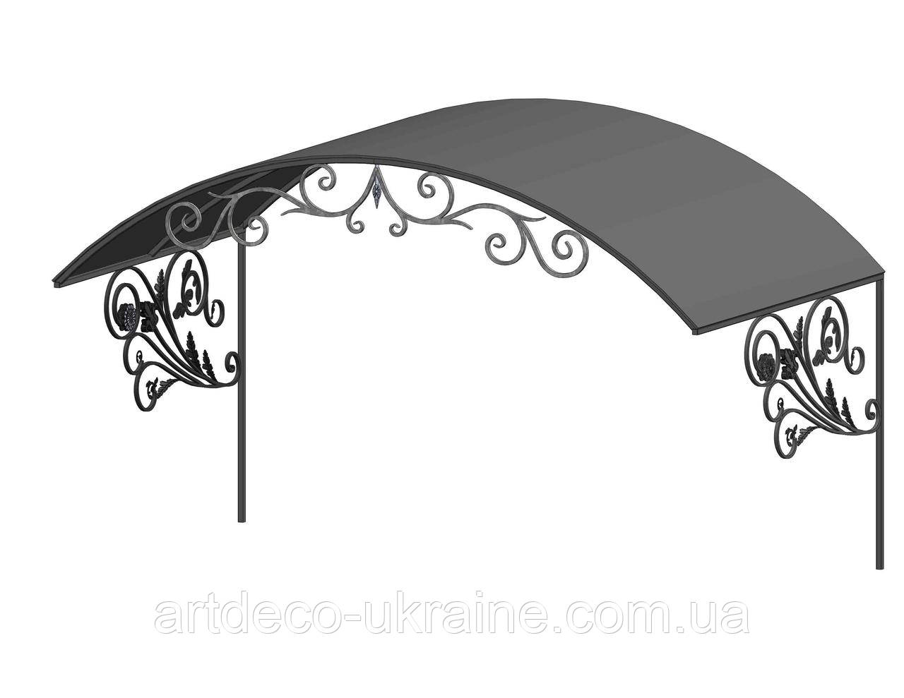 Кований навіс, піддашок 2400х1500х1400. КОМПЛЕКТ ЕЛЕМЕНТІВ, фото 1