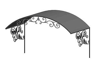 Кований навіс, піддашок 2400х1500х1400. КОМПЛЕКТ ЕЛЕМЕНТІВ