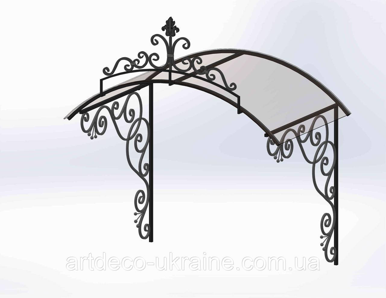 Кований навіс, піддашок 1350х1750х950. КОМПЛЕКТ ЕЛЕМЕНТІВ, фото 1