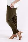Хакі лляні штани жіночі літні офісні натуральні великого розміру 42-74. b076-5, фото 2