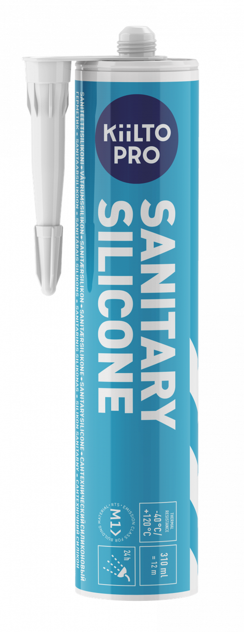 Однокомпонентний силіконовий герметик Kiilto Pro Sanitary Silicone нейтральний №31 світло-коричневий 310 мл