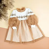 Платье детское с вышивкой и фатином