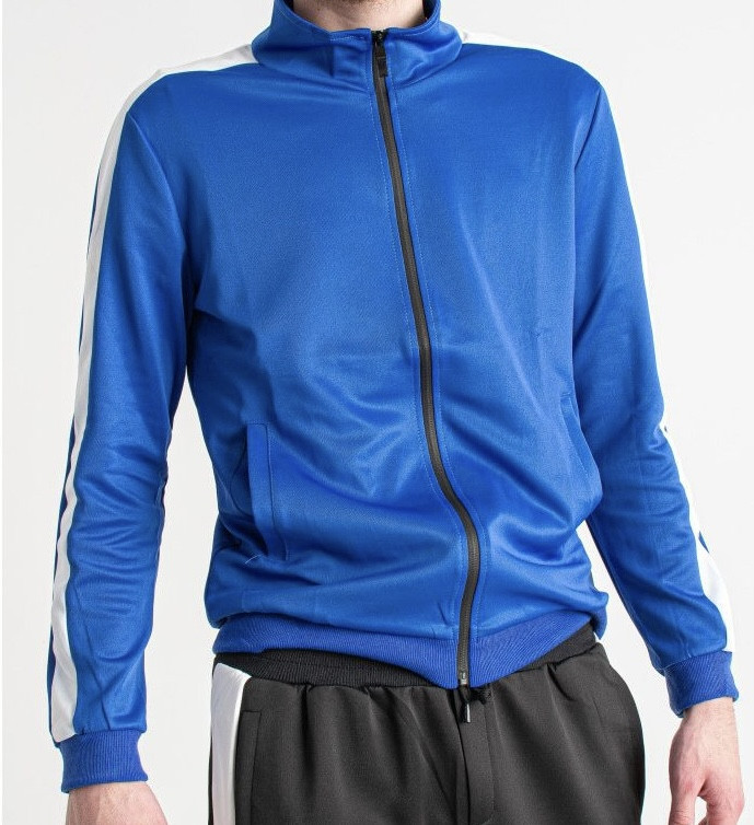 Чоловіча спортивна кофта із замком, в синьому кольорі, стильна, 2XL