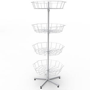 Стійка обертова підлогова «Ведмідь» 4 кошики (600х600х1660), біла