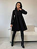 Гарне нарядне повсякденне плаття вільного крою з довгим рукавом, чорне, фото 4