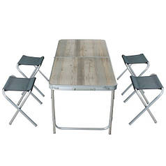 Стіл зі стільцями для кемпінгу TE-042 AS Столик зі стільцями для природи Туристичний стіл та стільці
