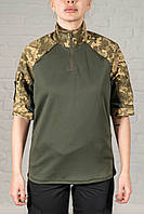 Армейская рубашка пиксель рипстоп уставная женская тактическая зсу pixel убакс мм14 летний военный камуфляжный