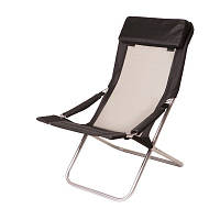 Шезлонг с подушкой Кресла-шезлонги ресло для отдыха на берегу реки черный Time Eco Компактный шезлонг