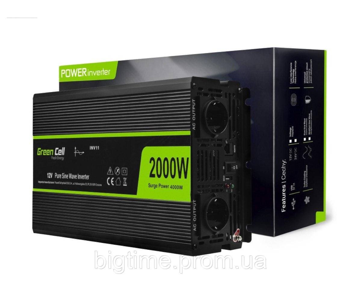 Преобразователь для дома Green Cell 2000В, Инвертор чистая синусоида 12 ...