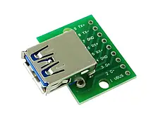 Роз'єм USB 3.0 DIP адаптер (роз'єм на платі) 9 PIN PCB