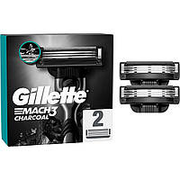 Сменные кассеты Gillette Mach3 Charcoal Древесный уголь 2 шт. (8700216062664)