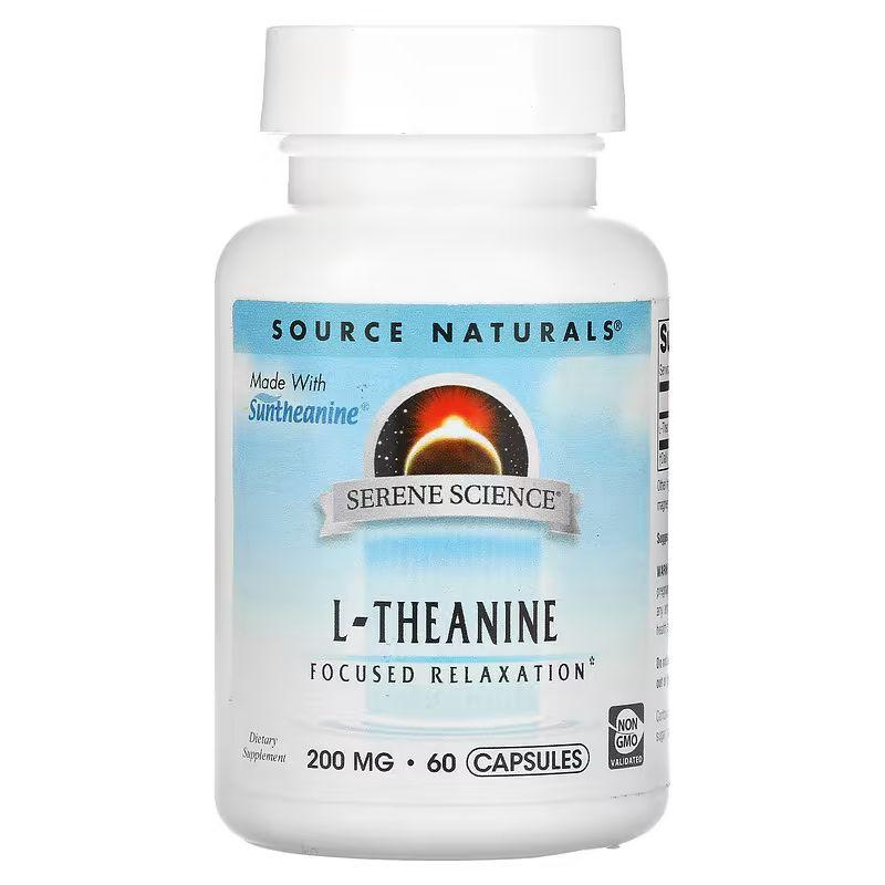 Амінокислота Source Naturals L-Theanine 200 mg, 60 капсул EXP