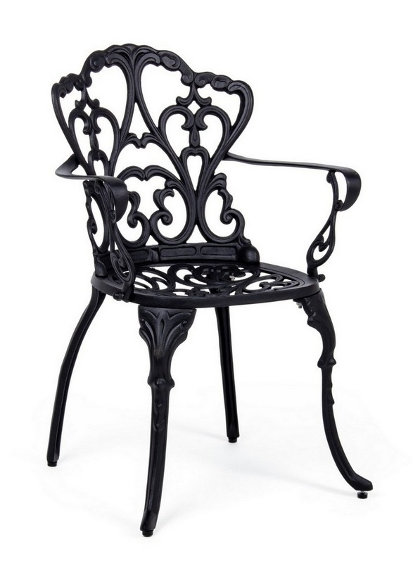 Стілець садовий з підлокітниками VICTORIA CHARCOAL сірий
