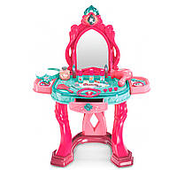 Дитячий столик для косметики з музикою 008-990 Трюмо для дівчинки з дзеркалом та стільцем
