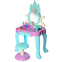 Дитячий столик для косметики з музикою V99868-A Трюмо для дівчинки з дзеркалом та стільцем