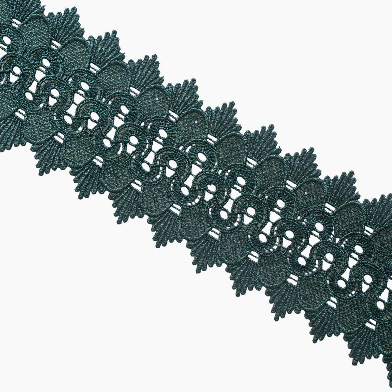 Мереживо макраме 9,0 см колір - зелений, фото 1