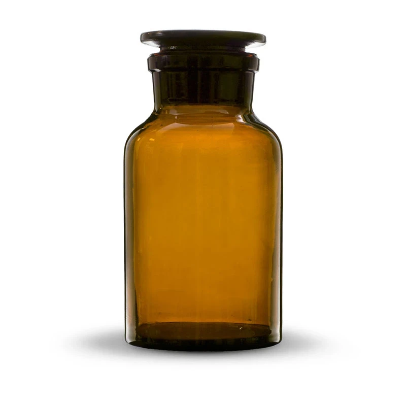 Склянка для реактивів, притертою пробкою з янтарного скла V-250 мл ГОСТ 21400-75