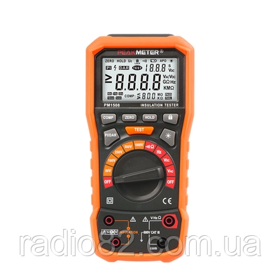 Мультиметр, вимірювач опору ізоляції (мегаометр) PeakMeter PM1508 портативний