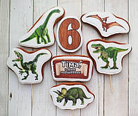 Динозавры пряники съедобные топперы фигурки персонажи герои для торта