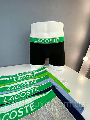 Комплект чоловічих трусів 5 шт набір боксерки Lacoste Лакосте у подарунковій упаковці, фото 5