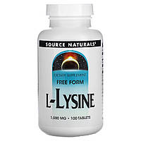 Аминокислота Source Naturals L-Lysine 1000 mg, 100 таблеток EXP