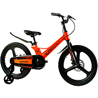 Велосипед детский Corso Revolt 20" магниевая рама оранжевый с дополнительными колесами MG-20290