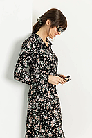 Плаття-сорочка із італійського штапеля міді довжини з квітами 42-52 розміри різні кольори 44