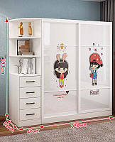 Шкаф для хранения в детскую. PH-62137 - Шкаф 120 см + боковой шкаф