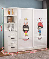 Шкаф для хранения в детскую. PH-62137 - Шкаф 140 см + боковой шкаф